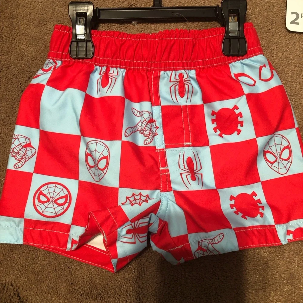Marvel Spider-Man Rash Guard Two-Piece swim Set - swim shirt & swim trunks